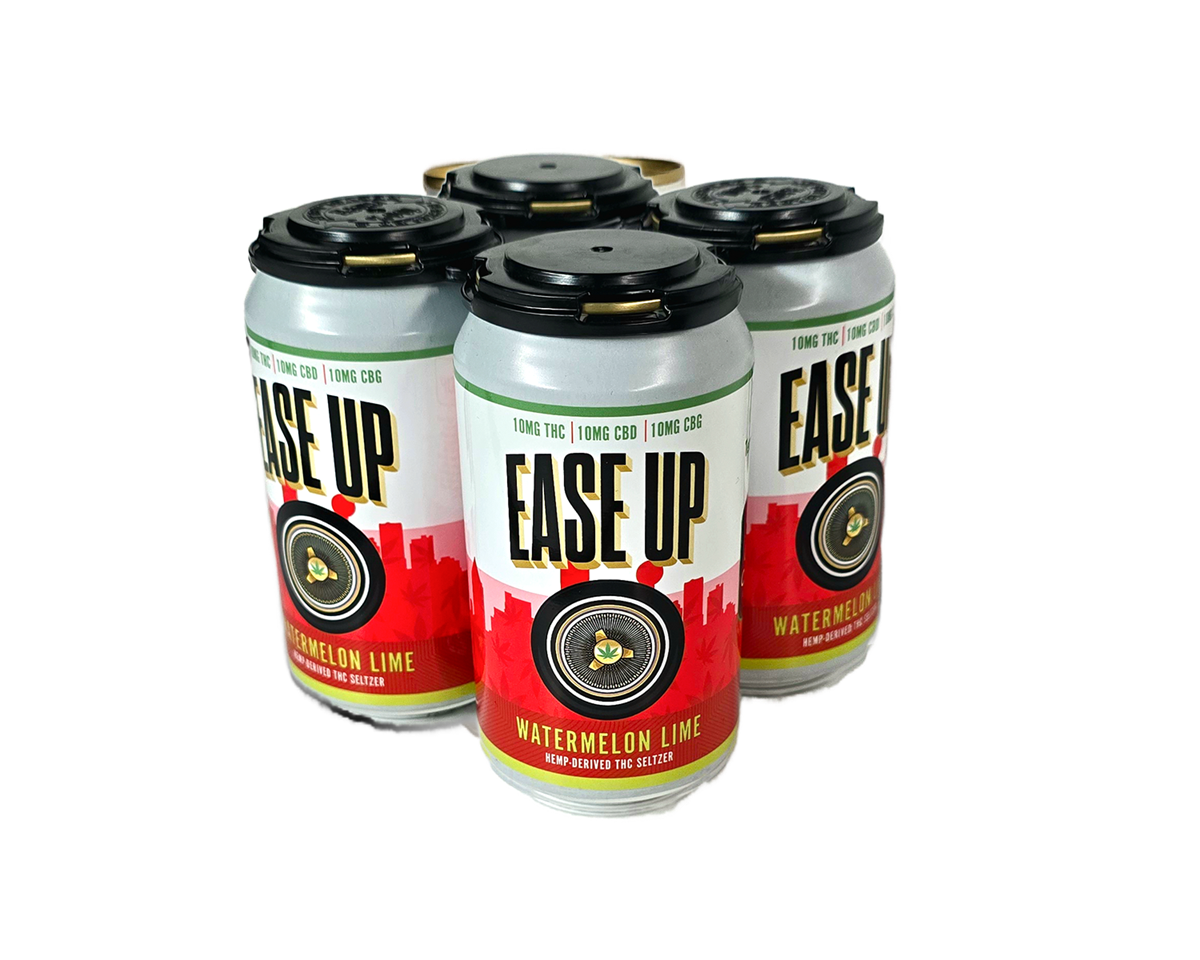 Ease Up THC CBD CBG Seltzer Sparkling Water Beverage 4 Pack