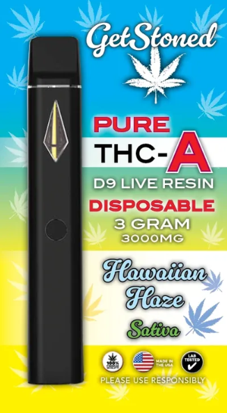 D9 Live Resin and pure THC-A 3g disposable