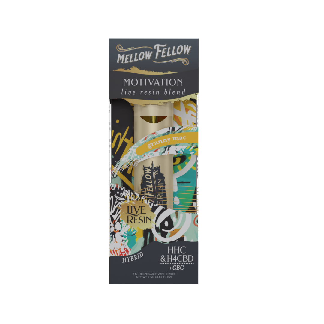 MELLOW FELLOW 2ML LIVE RESIN DISPOSABLE GRANNY MAC HYBRID