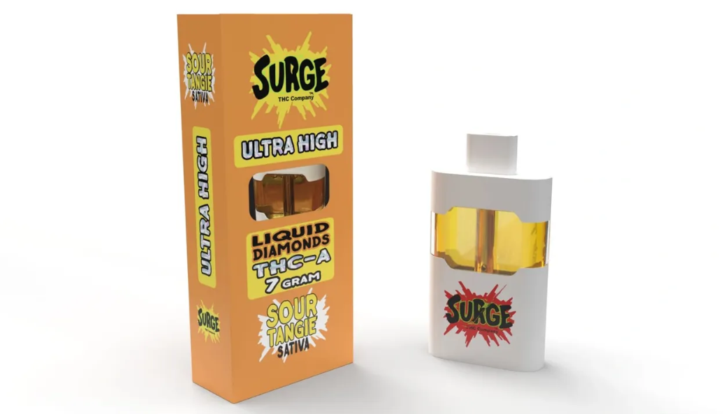 Surge Ultra High Liquid Diamonds THC-A 7 Gram Disposable Vape Sour Tangie