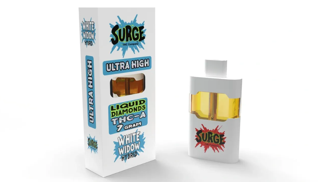 Surge Ultra High Liquid Diamonds THC-A 7 Gram Disposable Vape White Widow