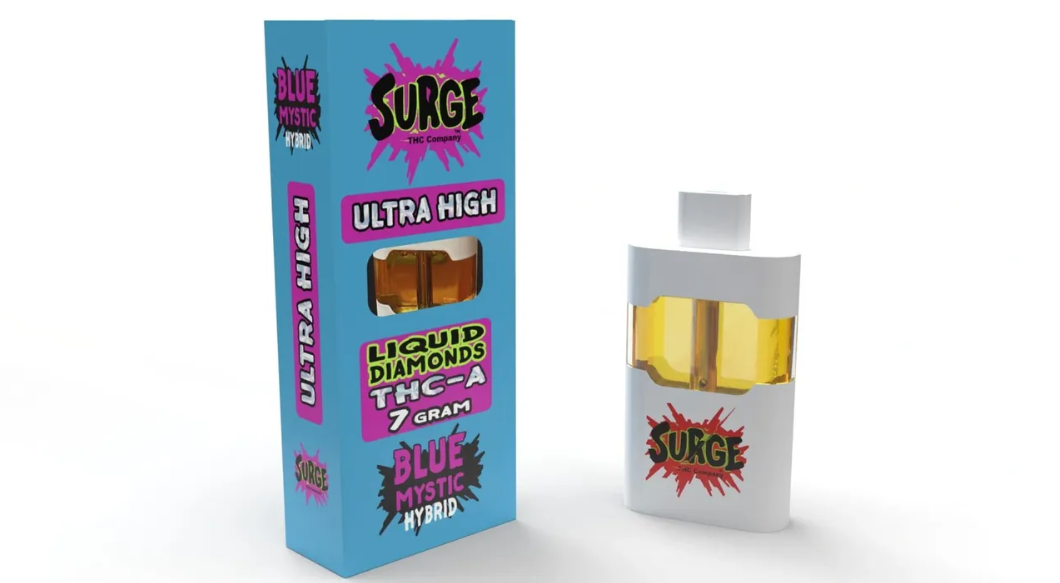 Surge Ultra High Liquid Diamonds THC-A 7 Gram Disposable Vape Blue Mystic