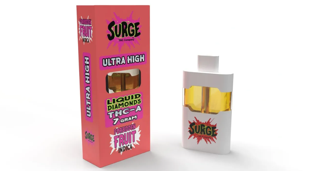 Surge Ultra High Liquid Diamonds THC-A 7 Gram Disposable Vape Forbidden Fruit