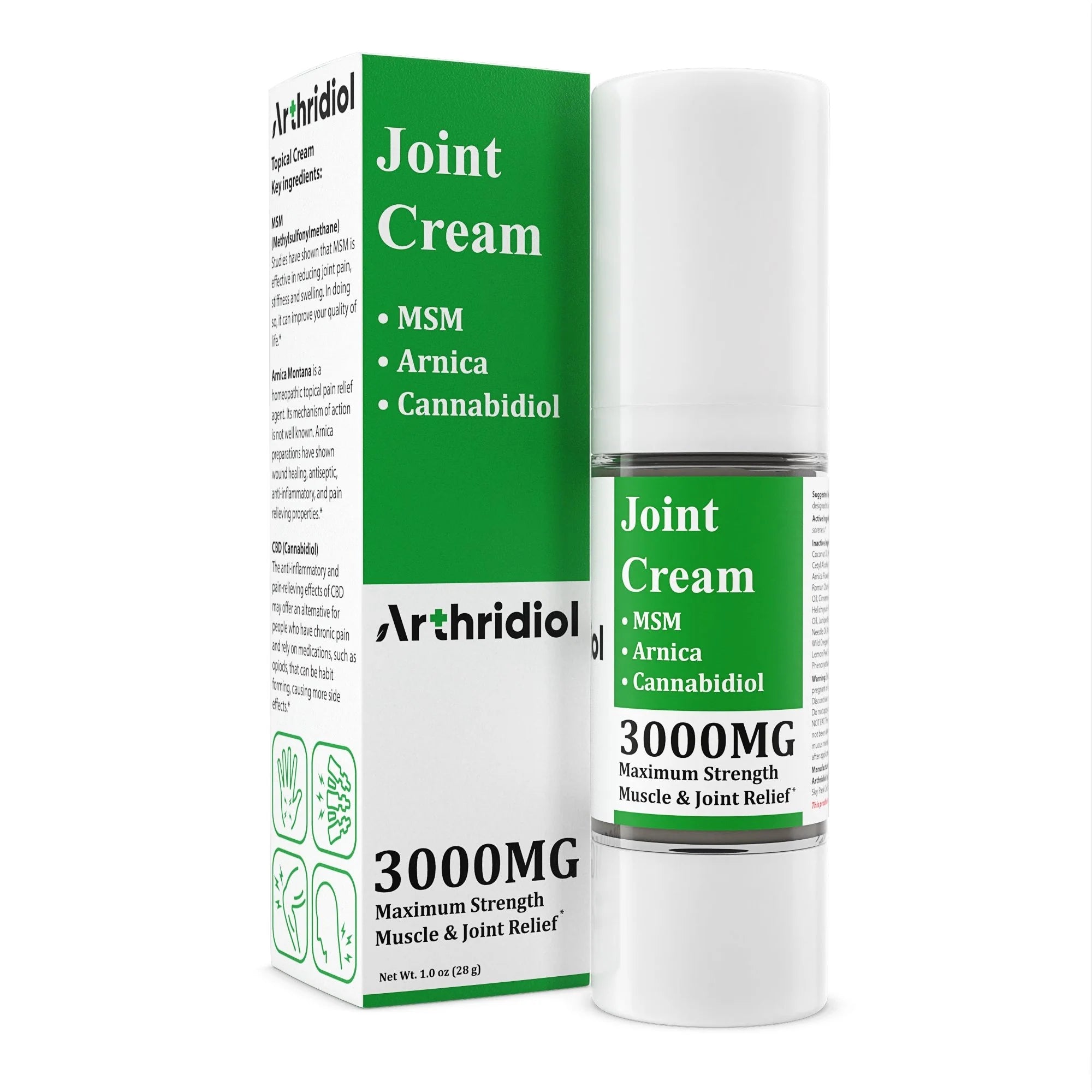 ARTHRIDIOL JOINT CREAM 3000 MG STRENGTH ARNICA