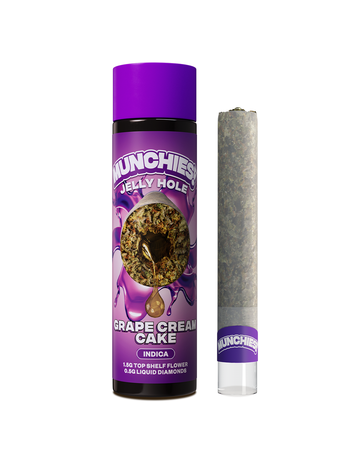 Jelly Hole THC-A Pre Roll Munchies Grape Cream Cake