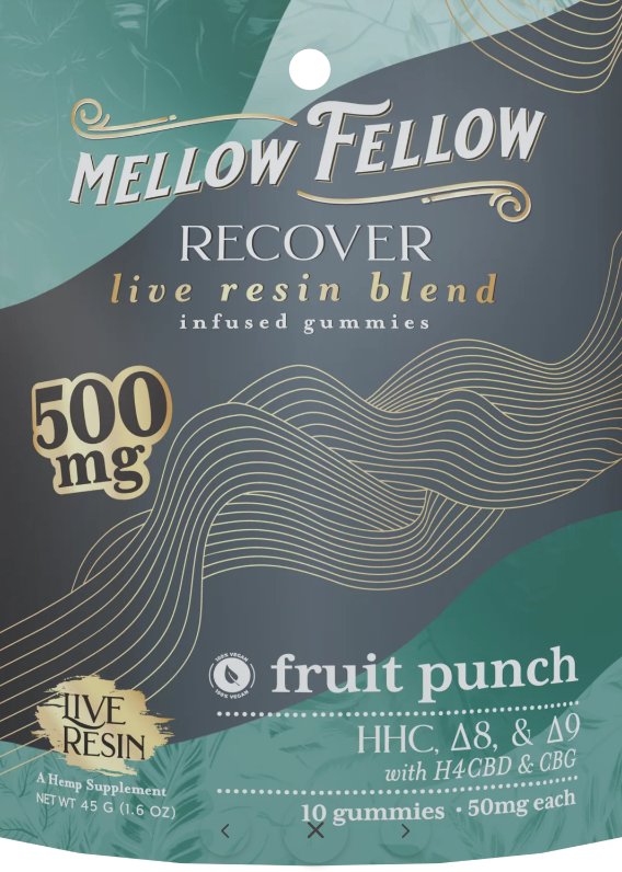 Mellow Fellow Live Resin Blend Gummies 500mg Delta 9