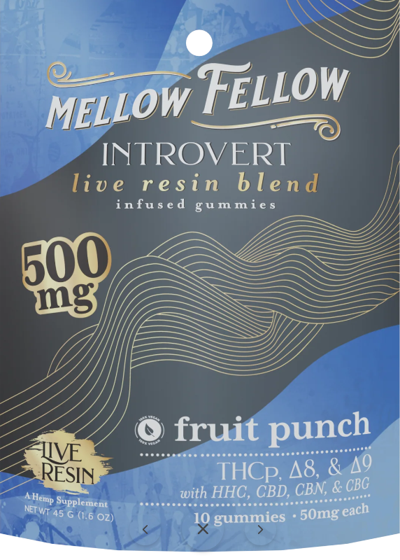 Mellow Fellow Live Resin Blend Gummies 500mg Fruit Punch