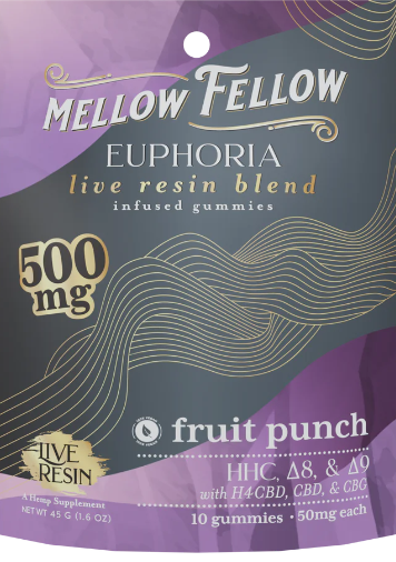 Mellow Fellow Live Resin Blend Gummies 500mg Infused with THC