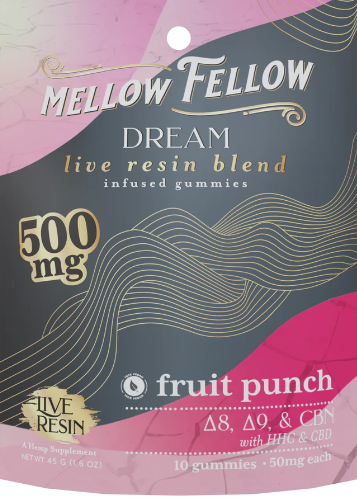 Mellow Fellow Live Resin Blend Gummies 500mg 10 pack