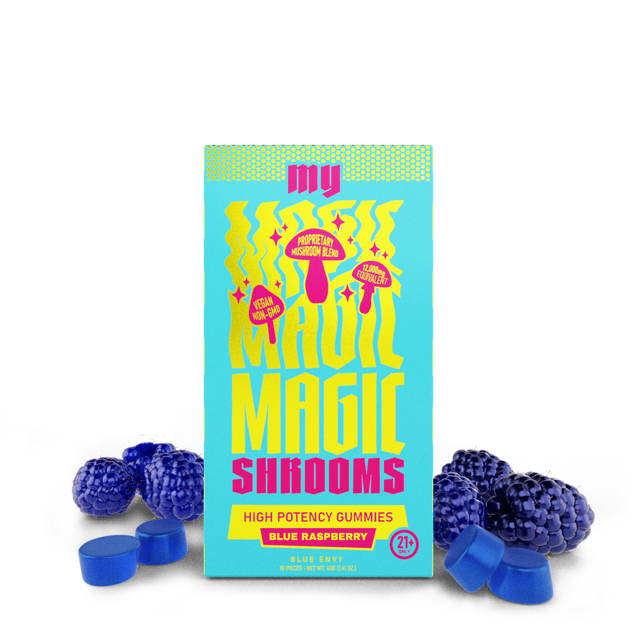 My Magic Shrooms High Potency Gummies Blue Raspberry