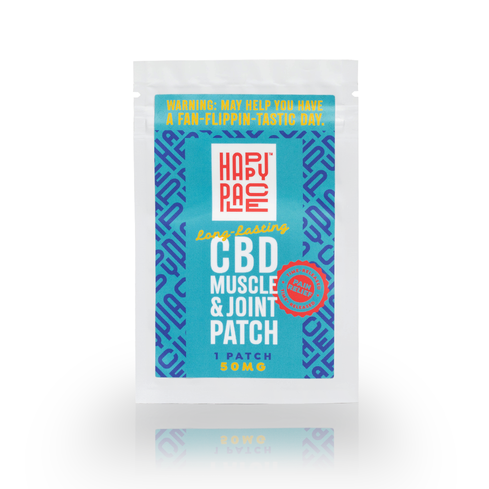 Happy Place 50mg cbd long lasting muscle and joint patch front 1 patch per package 