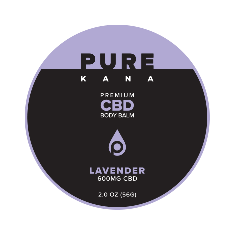 PureKana 600mg 2.0oz Body Balm Lavender Tin Top Label