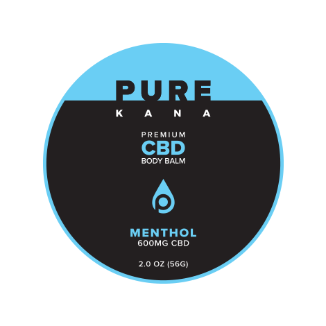 PureKana 600mg 2.0oz Body Balm Menthol Tin Top Label