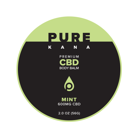 PureKana 600mg 2.0oz Body Balm Mint Tin Top Label