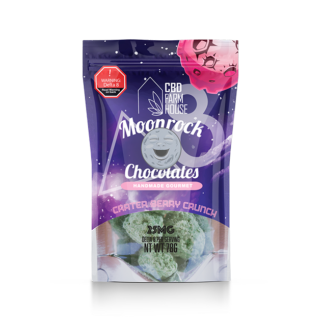 CBD Farmhouse Delta 8 Moonrock chocolates Crater berry Crunch