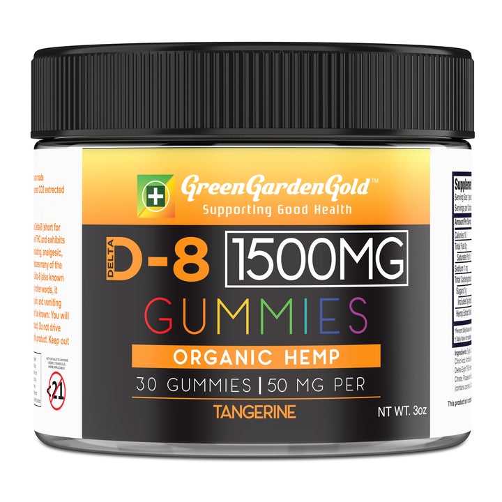 Green Garden Gold Tangerine Delta-8 1500mg  Organic Hemp gummies 
