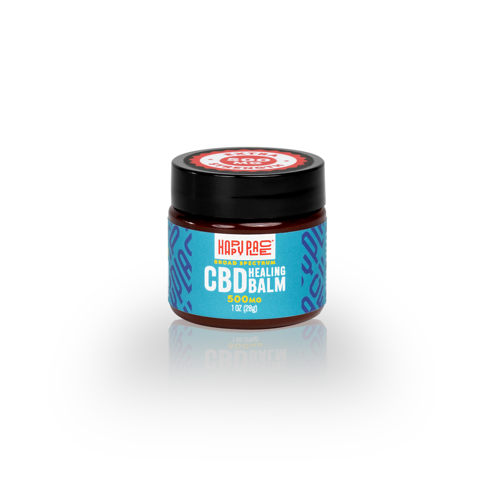 Happy Place 500mg CBD 1oz Broad Spectrum Healing Balm Front label 