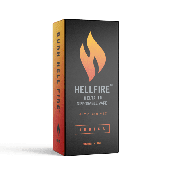 Hellfire, Disposable, Disposable Vape, Delta 10, Indica, Hemp Derived, 900mg, Cranberry Kush 