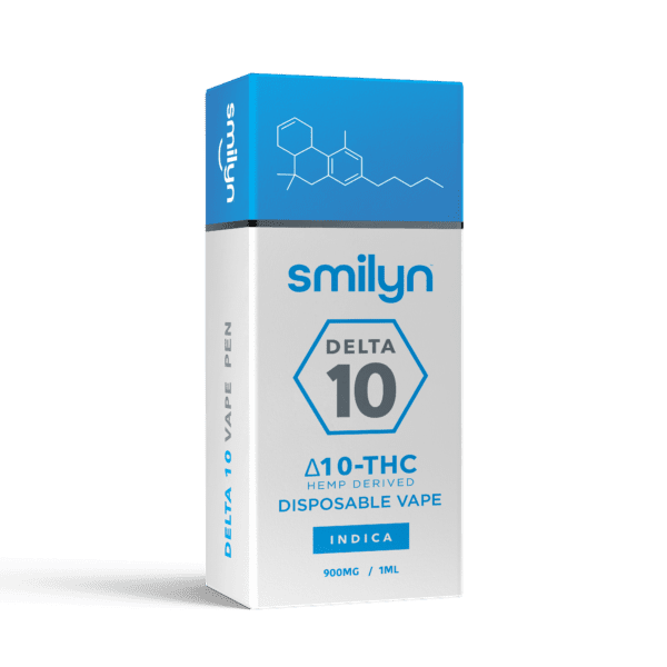 Smilyn, Delta 10, Disposable Vape, Indica, Dolato, 900Mg, Hemp Derived,