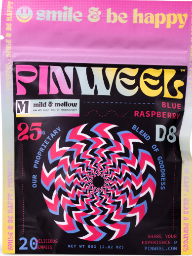 500 mg pinweel d8 blue raspberry gummies