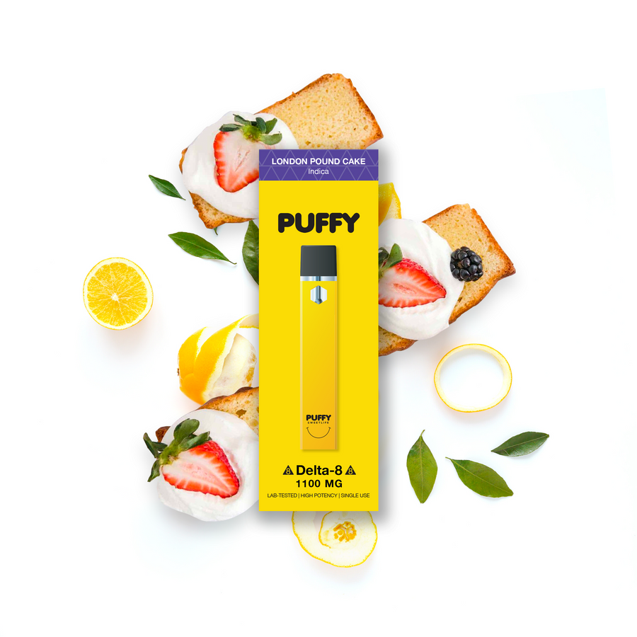 PUFFY SWEET LIFE DELTA 8 DISPOSABLE VAPE DEVICE 1100MG LONDON POUND CAKE INDICA