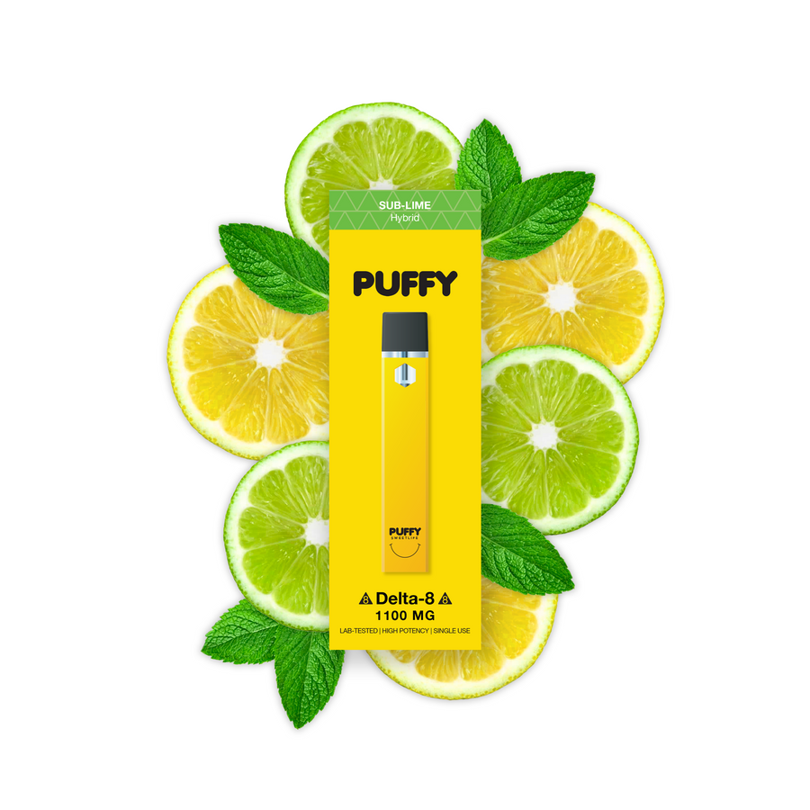 PUFFY SWEET LIFE DELTA 8 DISPOSABLE VAPE DEVICE 1100MG SUB-LIME HYBRID