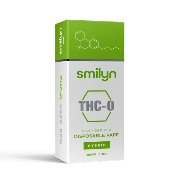 Smilyn, THC-O, Disposable Vape, 900Mg, Hemp Derived, Hybrid, Strawberry Sunset 
