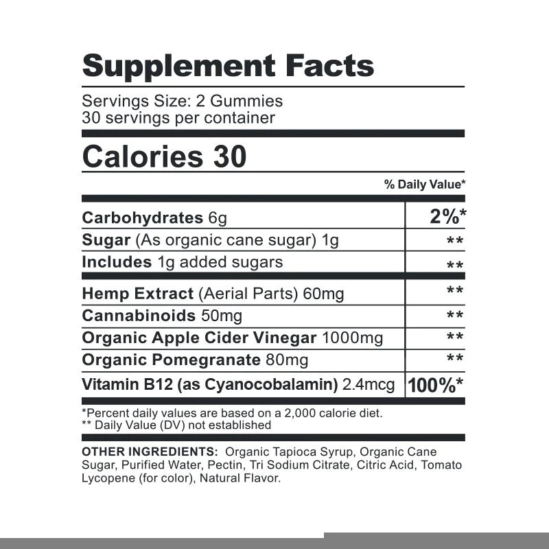 CBD FX Apple Cider Vinegar CBDFX Ingredients