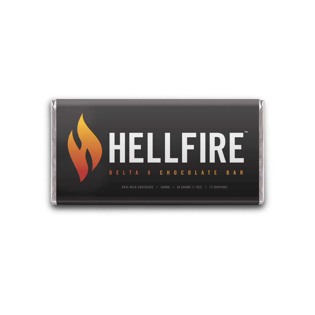 HELLFIRE DELTA 8 CHOCOLATE BAR MILK CHOCOLATE 300MG 50 GRAMS 12 SERVINGS