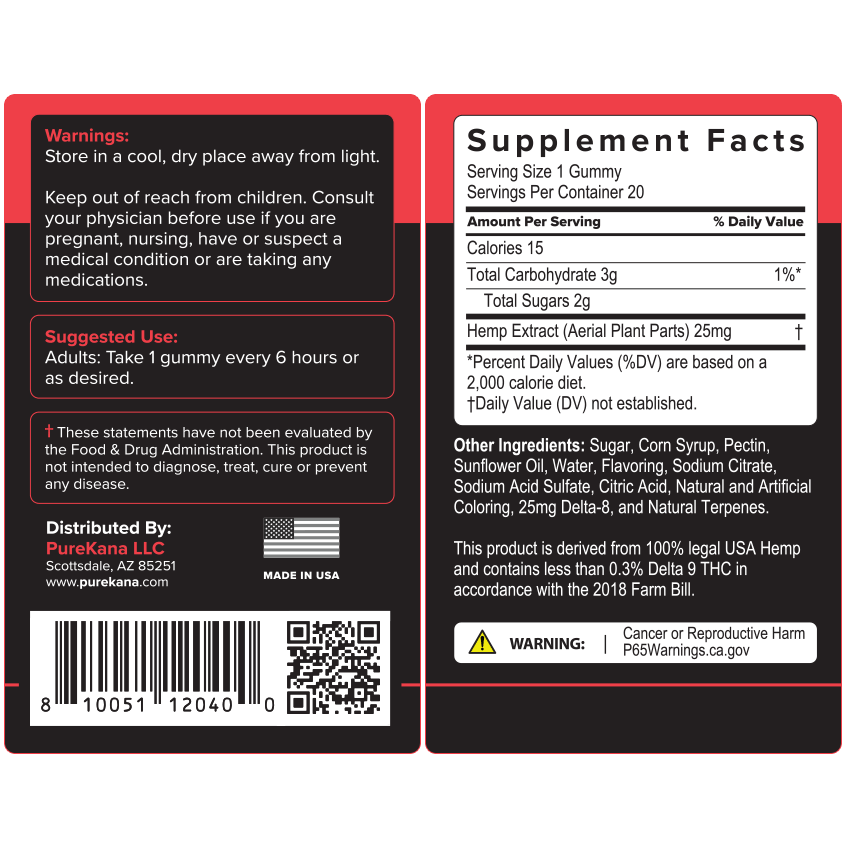 DELTA 8 VEGAN GUMMIES BY PURE KANA