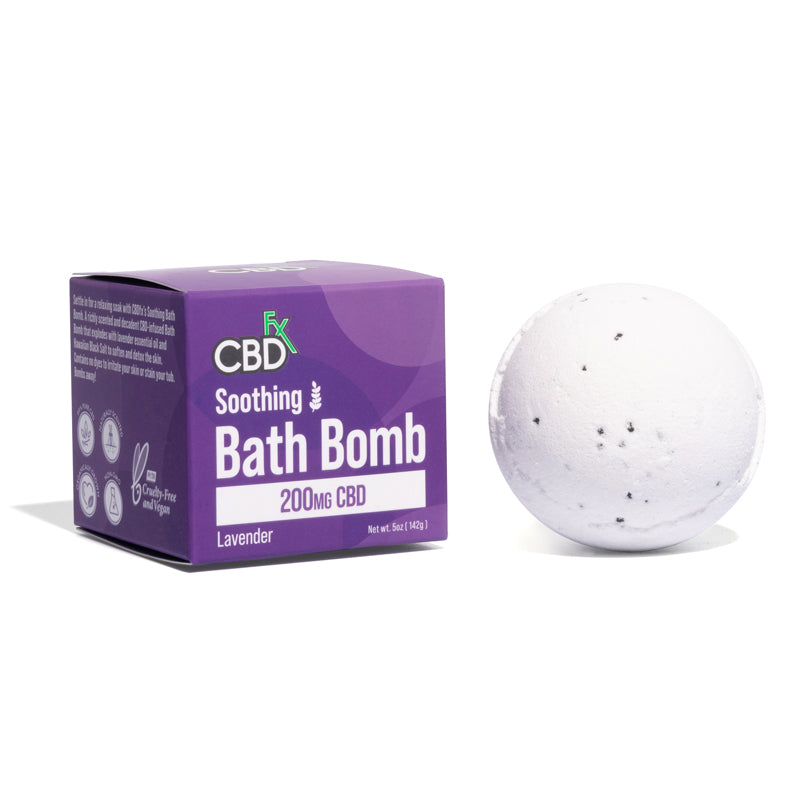 CBDfx Soothing Lavender CBD Bath Bombs 200mg 1 pack