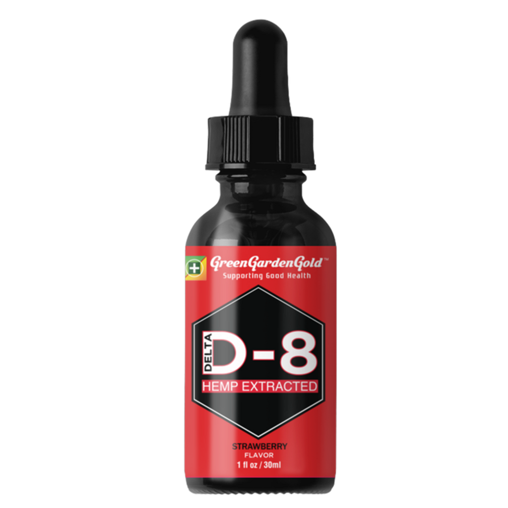 Green Garden Gold, Strawberry Flavor, Hemp Extracted, Delta 8, 30ml, 750mg