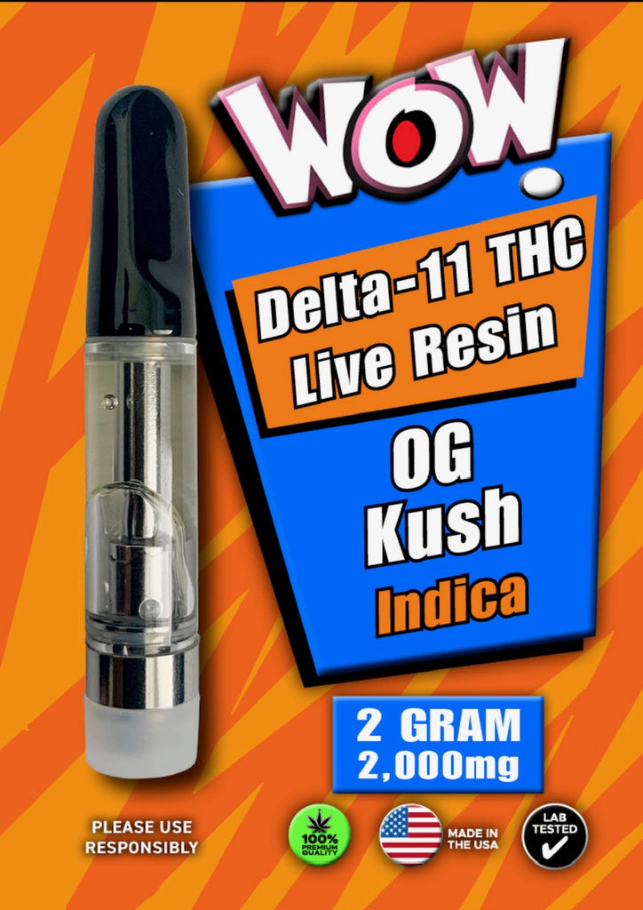 Wow D11 THC Live Resin 2 Gram 2,000mg Cart Flavor List