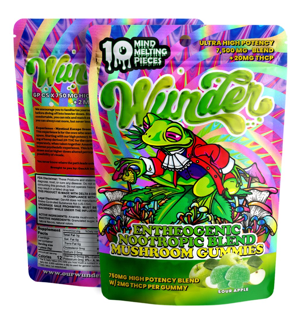 Wunder Entheogenic Nootropic Blend Mushroom Gummies Flavors